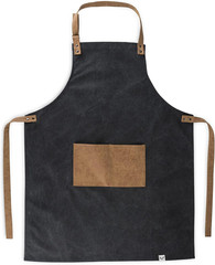 Cooking Apron for Men with Adjustable Faux Leather Strap, Grilling Apron with Po