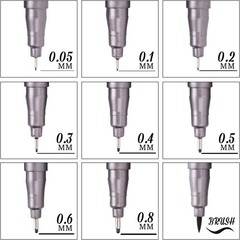 Precision Micro-Line Pens Set of 9 Black Micron Fineliner Ink Pens Waterproof…