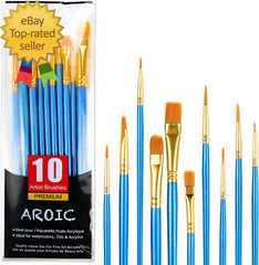 Acrylic Paint Brush Set 1 Packs / 10 Pcs Watercolor Brushes Painting Brush Nylon