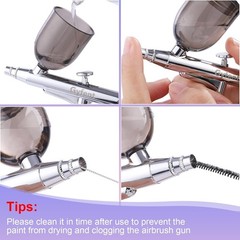Airbrush Kit, Airbrush Gun with 4 Quick-Release Nozzle Sets(0.2/0.3/0.5/0.8Mm) D