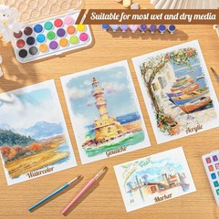Watercolor Paper Bulk 8.5×11 Inch 110 lb/230 GSM Cold Press White 80 Sheets