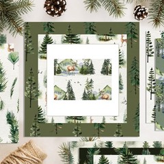 Forest Scrapbook Paper, 11.8in 24 sheets/12 Designs 11.8 x inches, green