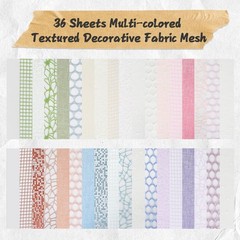 90 Sheets Textured Scrapbook Paper with Decor Mesh 5.1 x 7 inches, Multicolor