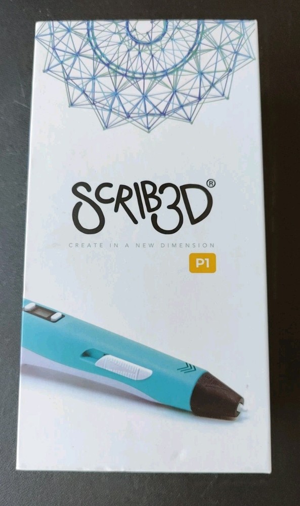 SCRIB3D P1 3D Printing Pen & 3 Color PLA Filament W/Project Guide LCD Screen