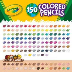 Crayola Colored Pencil Set, Colors of the World, 150 Ct, Back to School Supplies