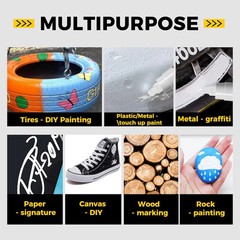SELEAD Jumbo Tire Marker White – 4 Pack 15mm Wide Tip Paint Pens for Car Tires L