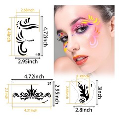 Face Paint Stencils Reusable Halloween Body Facial Painting Templates, white