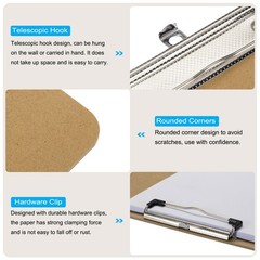 24.8″ x 17.7″ Horizontal Clipboard, 2 Pcs Landscape Layout Hardboard,Brown