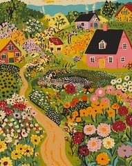Flower Scenery Paint by Numbers Kit for Adults Beginners DIY Canvas Art