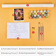 Tumovo Bees and Flowers DIY Easy Paint by Numbers – 16×20 inches, Artwork-08
