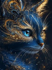 APTDYIGL 5D Black Cat Diamond Painting Kits for 12 inches x 16 inches, HP103