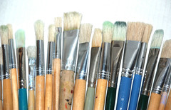 Mixed Lot of 41 Paint Brushes Flats Artist Loft Grumbacher Royal Taklon Dana