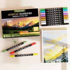 36 Colors Acrylic Paint Markers, Brush & Fine Dual Tip Acrylic Paint Pens for…