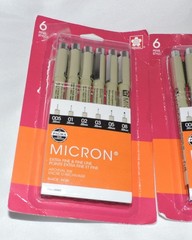 (4) Sakura Pigma Micron Pens Fine Line Drawing 8 Color & Black Set Archival ink