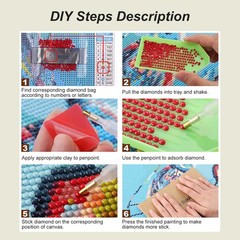 Rose Flower Diamond Art Kits for Adults, 5D Diamond Painting Kits for Beginners,