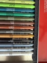 Caran d Ache Neocolor I 29 Count Water Resistant Wax Pastels Set in Metal Case