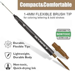 80 Pack Skin Tone Drawing Pen Set – 20 Double Tip Brush & Gel Pens + 40 Refills