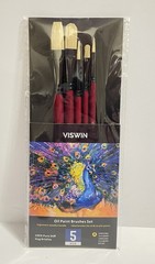 Viswin Oil Paint Brush Set-109% Pure Stiff Hog Bristle Art Brushes (2 Packs) New