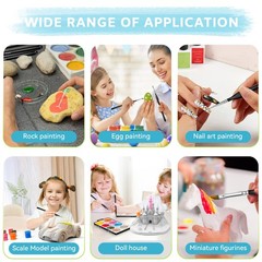 8 pcs Miniature Detail Paint Brushes Set – Precision Round, Miniature, Black