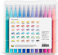 Watercolor Brush Marker Set – 36 Vibrant Colors with Flexible Tips & Case