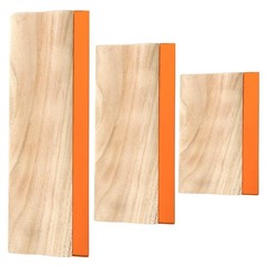 Caydo 3 Pieces 3 Sizes Screen Printing Squeegee, 75 Durometer 3Sizes, Orange