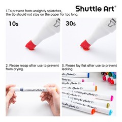 Shuttle Art Alcohol Markers Brush tip, Dual Tip Brush Chisel Tip Art Marker