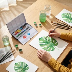 DUGATO Large Empty Watercolor Palette Tin with Lid – Holds 48 Half Pans (63 I…