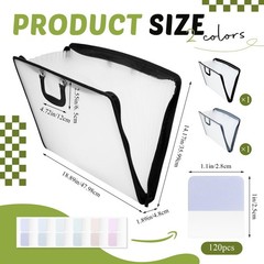 2 Pack 11 x 17 Art Portfolios, Expanding File Organizer with 13 Pocket for Ar…