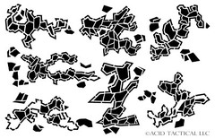 Hexagon Camo Painting Stencils for Camouflage Boats, Trucks, RC Airbrush (3Pack)