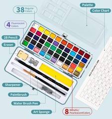 Watercolor Workbook, Water Coloring Book, 12 1 Count (Pack of 1), Flowers