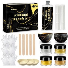 Kintsugi Repair Kit, Food Safe Gold & Silver Kintsugi Kit for Broken Ceramics, G