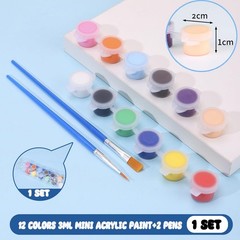 20 Pack Mini Acrylic Paint Set, 12 Colors Washable Paint Strips for & Adults …