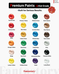 Acrylic Paint Set, 24 X 60 Ml with 12 Brushes; Christmas Acrylic Paint, Waterpro