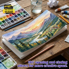 Acrylic Paint Sketch Book 4.92 Inch Watercolor Journal Sketchbook 28 Sheets Art