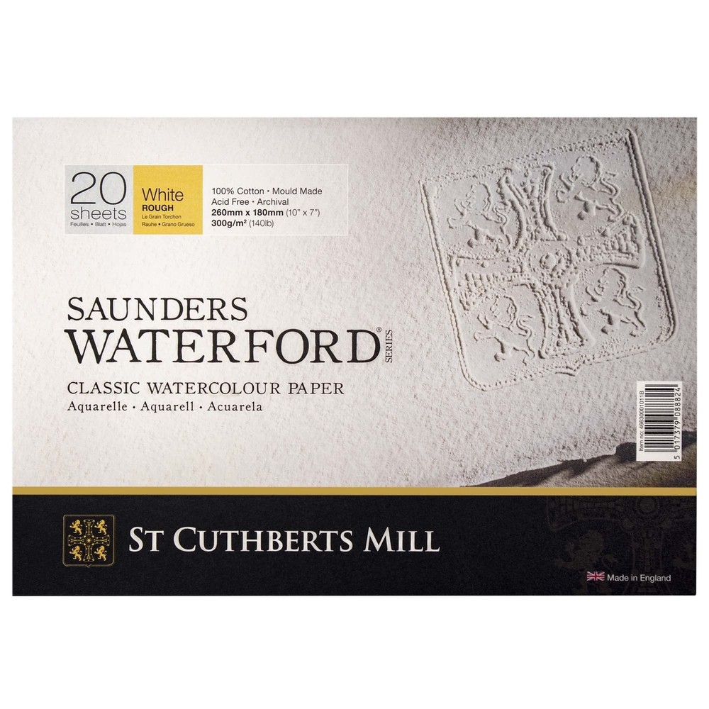 Saunders Waterford Block 300gsm 177 x 254mm (7 x 10 inches) 20 Sheets Red