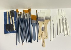 Royal & Langnickel Brush Value Pack Multi Pc Mixed Paintbrush Set Plastic Knives