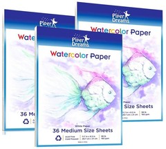 108 PCS Watercolor Paper 11.7×8.3 Inch Multipurpose Loose White Sheets Pad