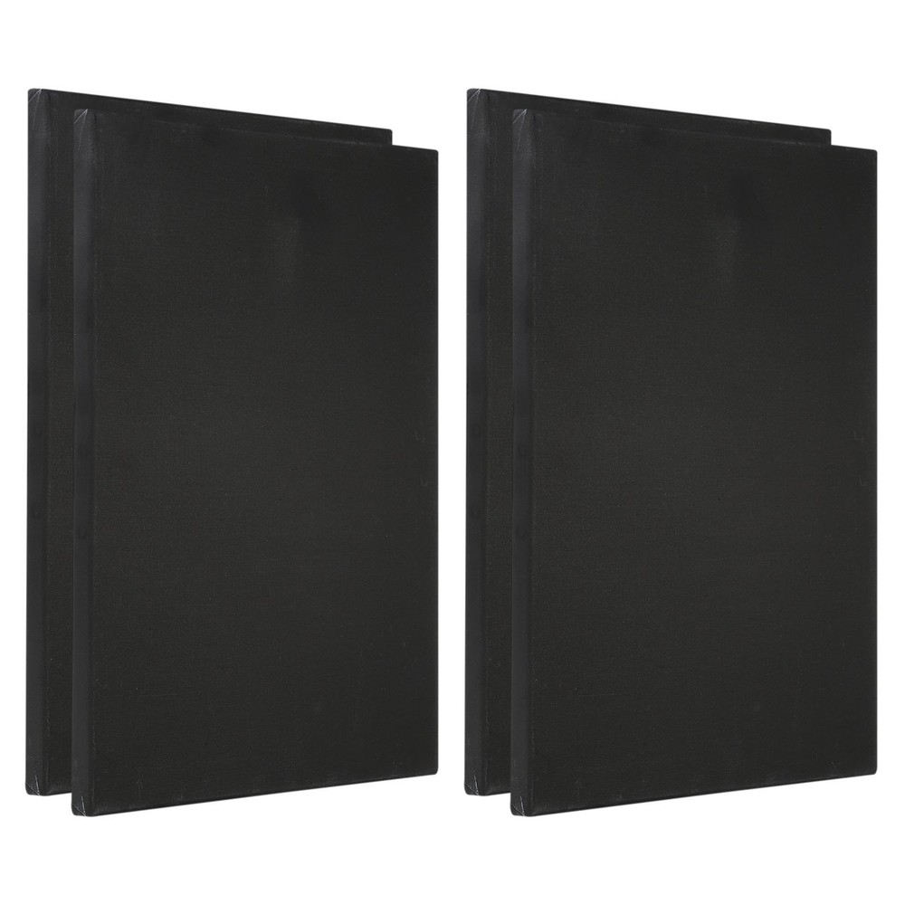 Painting Canvas Panels, 4 Pack 12×16 Inch Rectangle Blank Art Board, Black