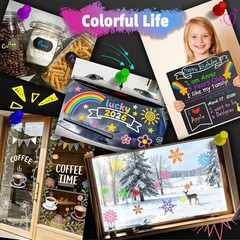 Window Chalk Markers for Blackboard, 10 Colors Washable Glass Jumbo Liquid Chalk