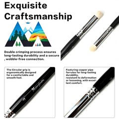 6 PCS Detail Paint Brush Set Copper Ferrule Birch Wood Grip Oil Watercolor