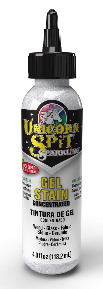 Unicorn Spit Sparkling Wood Stain & Glaze 4oz-Sparkling Iced Egret