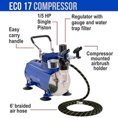 Multi-Purpose Feed Brush Kit with Compressor – Model G22 Feed Dual-Action Air…