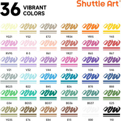 Automatic Ink Control Acrylic Paint Markers, 36 Colors Brush Tip Acrylic Paint P