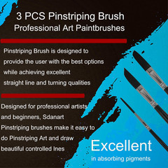 Pinstriping Brush 3 Pcs High Performance Striping Brushes, Long Liner