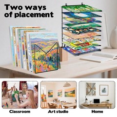 2 PCS Art Drying Rack 9Shelf Paint Metal Wall Mount Desktop Stand Storage