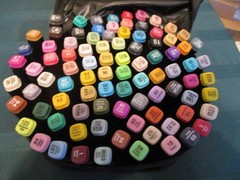 Artist 80 Piece Unique Colors Alcohol Markers Set Dual Tip w/ Carrying Case