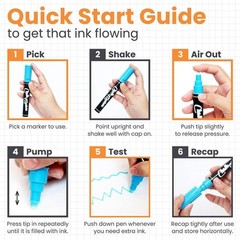 Neon Marking Pens 15Mm 8 Pack Multicolor With Extra Ink For Bold Displays