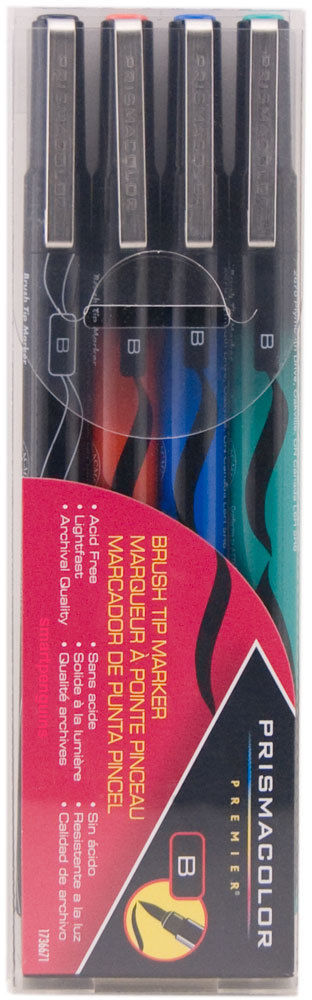 Sanford Prismacolor Premier Basic Four Brush Tip Markers Set #1736671