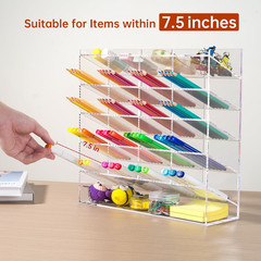 Acrylic Vertical Marker Organizer for 250 Markers with 21 Compartments, Clear An