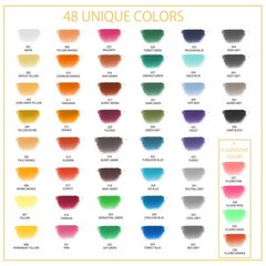 50pcs 48 Colors Soft Pastels Set with Fluorescent Colors Square Chalk for Drawin